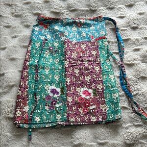 Floral Patchwork wrap around skirt with ties